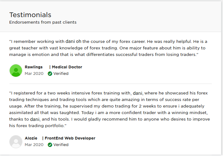 coaching testimony Upwork coaching testimony Upwork